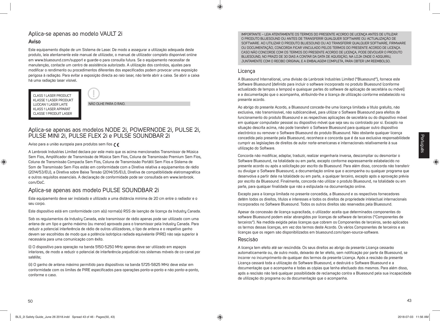 Page 43 of Lenbrook PN2I Wireless Music Streaming Amplifier User Manual BLS 2i Safety Guide June 26 2018 indd