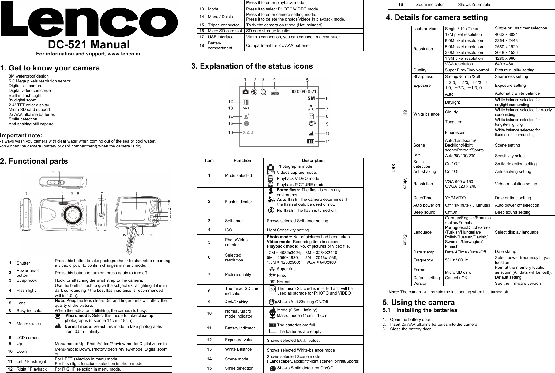 Page 1 of 2 - Lenco Lenco-Dc-521-Operating-Instructions- AM-TDC5M2-GB-STF-R1  Lenco-dc-521-operating-instructions