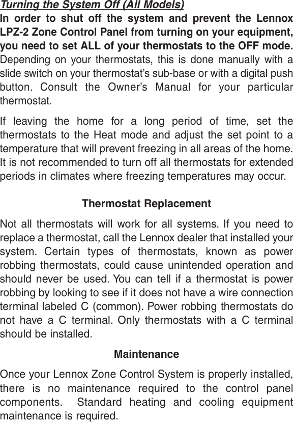 Page 5 of 8 - Lennox-International-Inc Lennox-International-Inc-Lennox-International-Inc-Air-Conditioner-Hvac-Zone-Control-Users-Manual- LZP-2 Manual  Lennox-international-inc-lennox-international-inc-air-conditioner-hvac-zone-control-users-manual