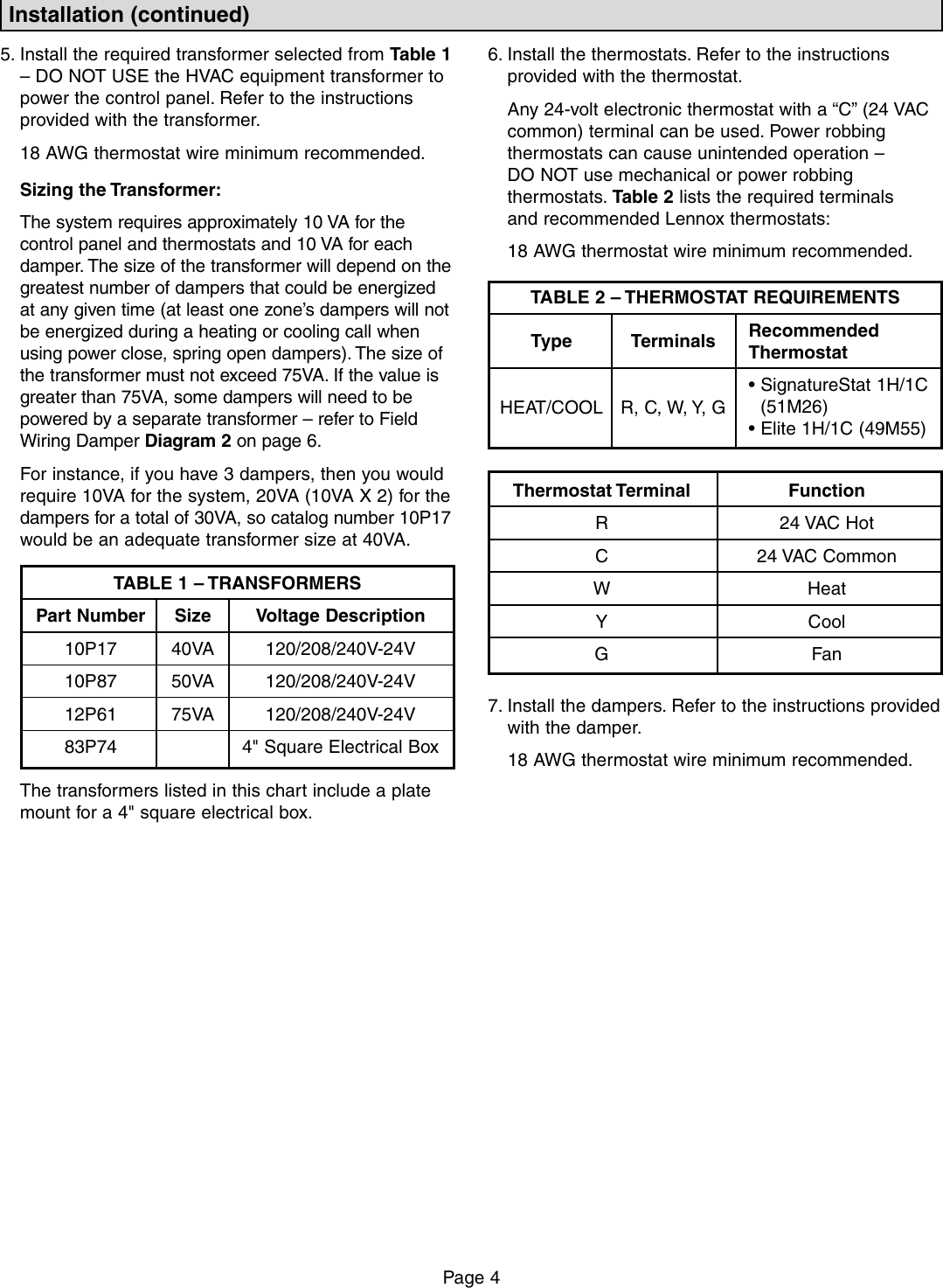 Page 4 of 12 - Lennox-International-Inc Lennox-International-Inc-Lennox-International-Inc-Heating-System-Lzp-2-Users-Manual- LZP-2 Merit Install Manual  Lennox-international-inc-lennox-international-inc-heating-system-lzp-2-users-manual