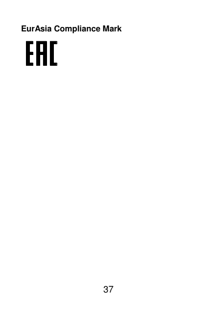  37  EurAsia Compliance Mark  