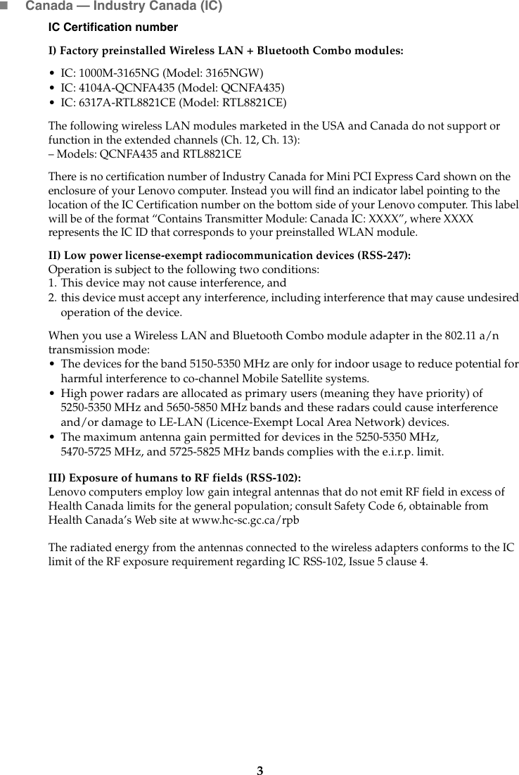 Page 5 of 8 - Lenovo  Regulatory Notice (United States & Canada) - Notebook 330-15IKB (Type 81DE) Laptop (ideapad) Type 81DE 330-14ikb 81da G2 81dc De 330touch-15ikb 81dh 81dj Web Rn Us Ca 201803