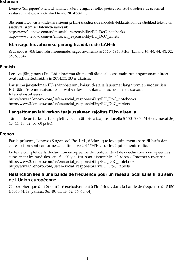 Page 5 of 11 - Lenovo Ideapad 330S-15ARR RN EU Regulatory Notice (European) - 330S-14AST, 330S-15AST 330S-14AST Laptop (ideapad) Web 201804