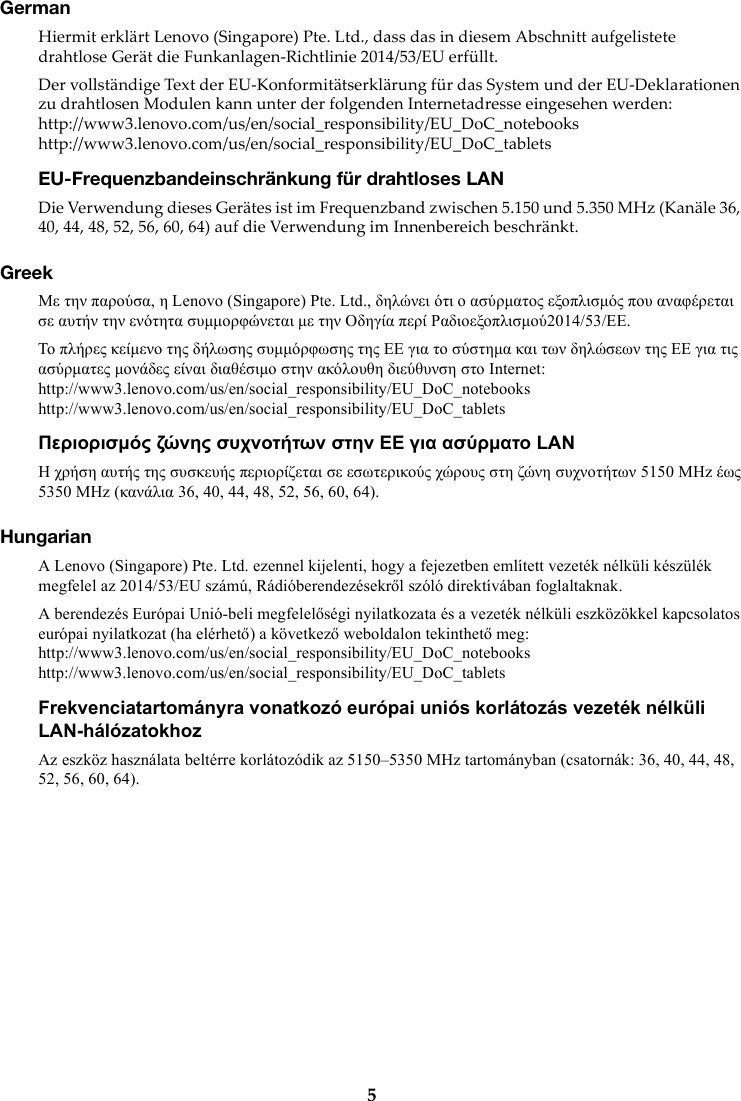 Page 6 of 11 - Lenovo Ideapad 330S-15ARR RN EU Regulatory Notice (European) - 330S-14AST, 330S-15AST 330S-14AST Laptop (ideapad) Web 201804