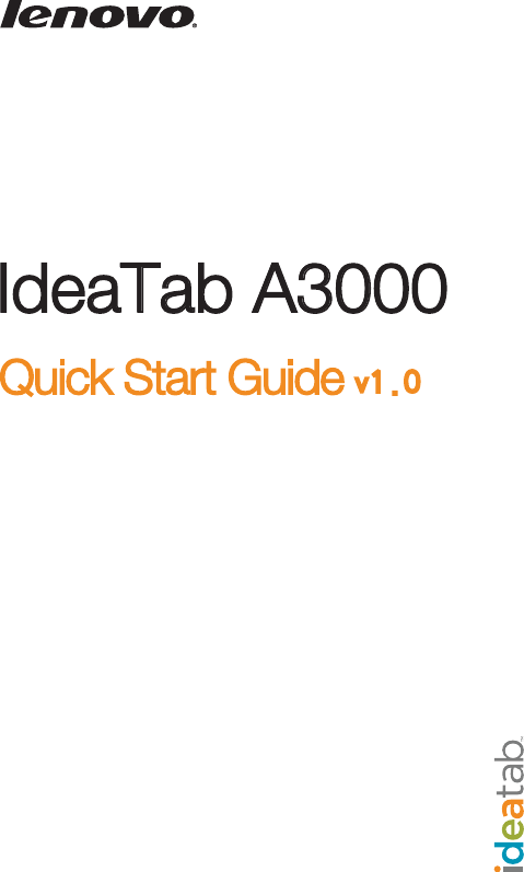 Quick Start Guide YIdeaTab A3000