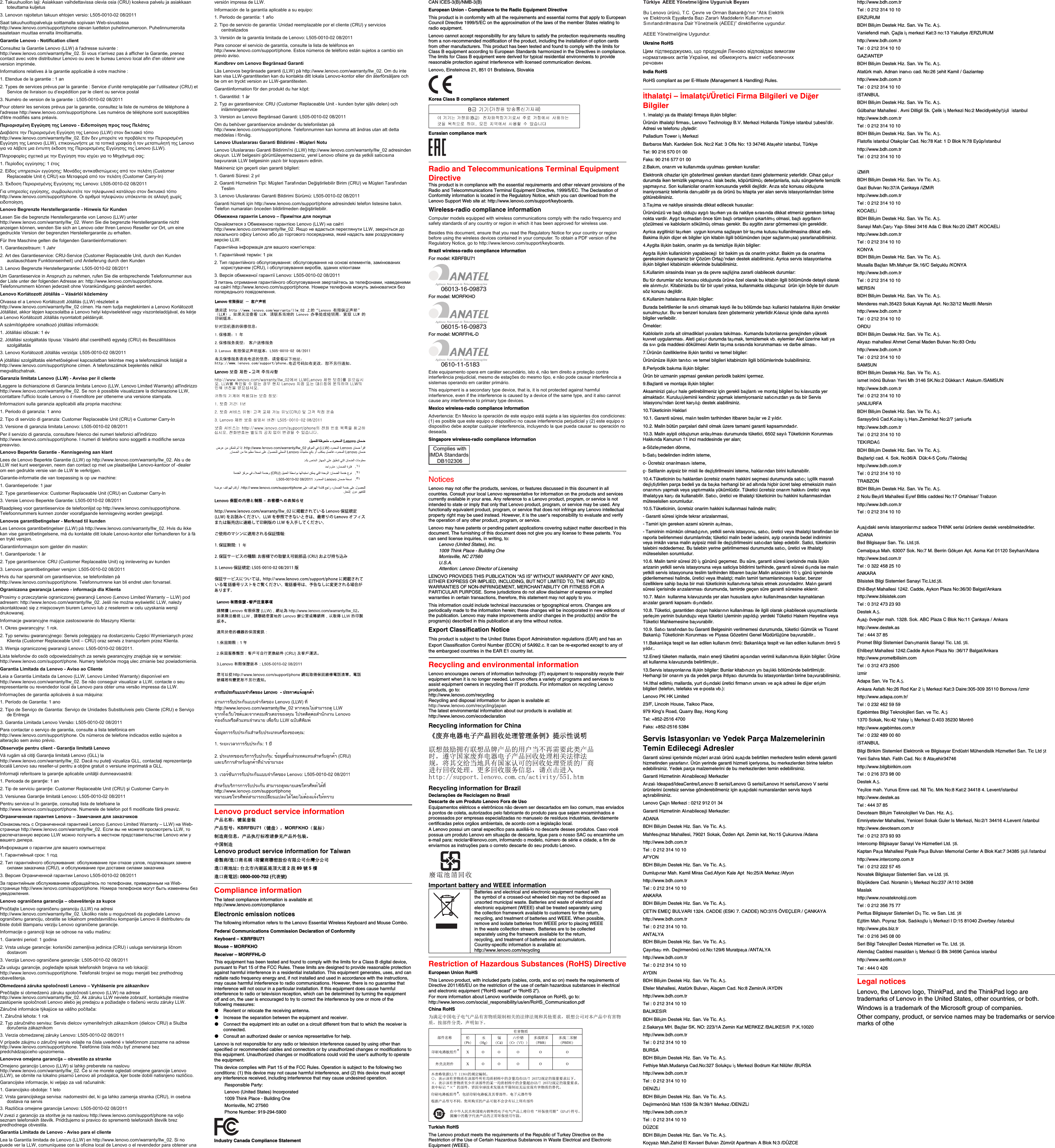 Page 2 of 2 - Lenovo Essential Wireless Kb Mouse Combo Sp40M39561 Keyboard And User Manual X1 Carbon 5th Gen - Kabylake (Type 20HR, 20HQ) Laptop (Think Pad)