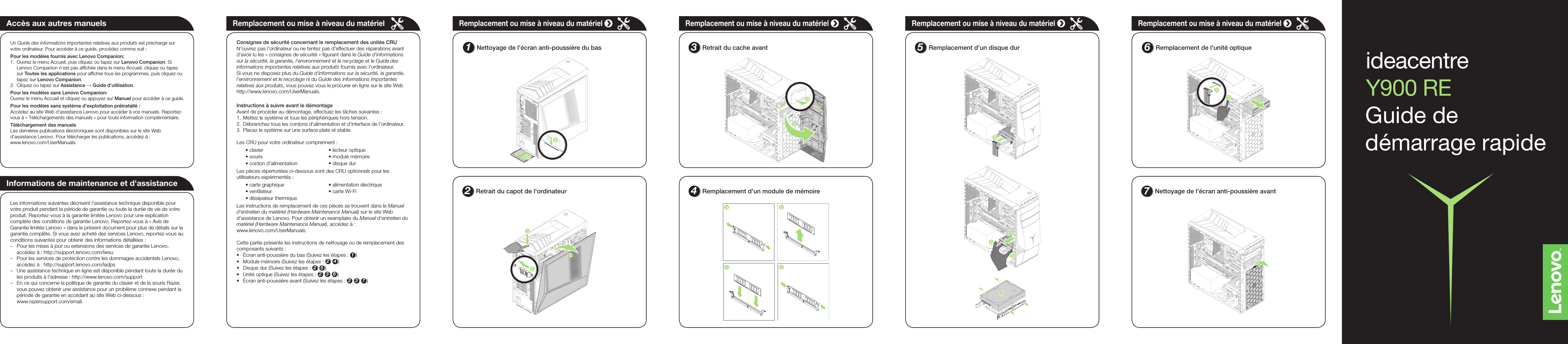 Page 1 of 2 - Lenovo Ic Tdt Y900Re Qsg V1.0 Fr Online 20160505 User Manual (French) Ideacentre Y900 RE Quick Start Guide RE-34ISZ Desktop (ideacentre)