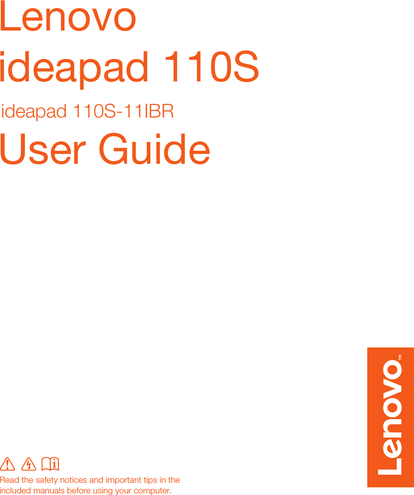 Lenovo Ideapad110S 11Ibr Ug En 201610 Ideapad 110S User Manual (English ...