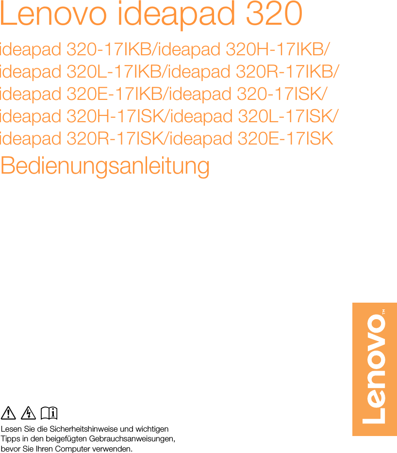 Lenovo Ideapad320 17Ikb 320X 320 17Isk Ug De 201705 User Manual (German