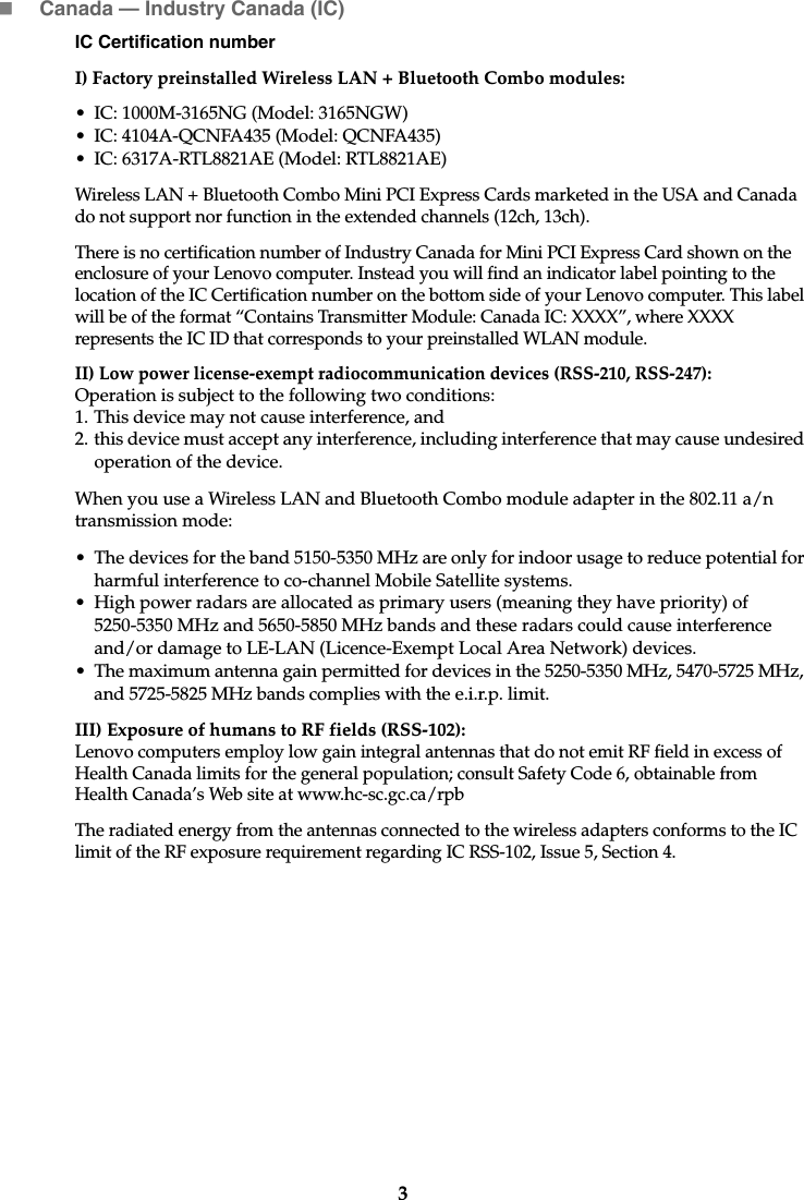 Page 4 of 7 - Lenovo Ideapad 510-15Isk 510-15Ikb Web Rn Us Ca 201604 510-15 ISK US&CA User Manual Regulatory Notice (United States & Canada) - 510-15ISK, Laptop (ideapad)