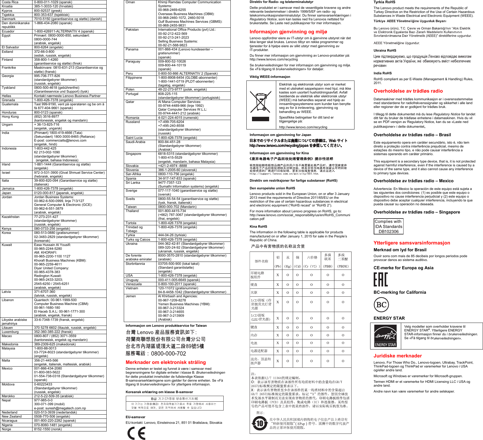 Page 2 of 2 - Lenovo L450 Swsg Nb Sp40F12679 User Manual (English) Safety, Warranty, And Setup Guide - Think Pad Laptop (Think Pad) Type 20DT