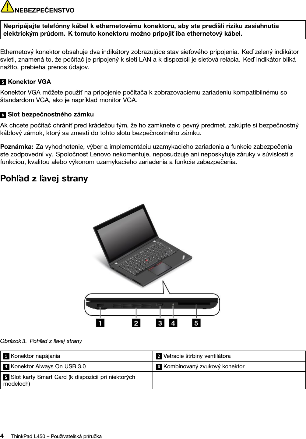 Lenovo L450 Ug Sk User Manual Slovakian Guide Think Pad Laptop Think Pad Type 20dt