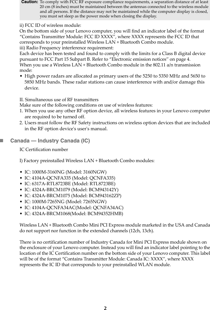 Page 3 of 8 - Lenovo Edge 15 Rn Us Ca Regulatory Notice EN US&Canada User Manual (United States & Canada) - Laptop (Lenovo)