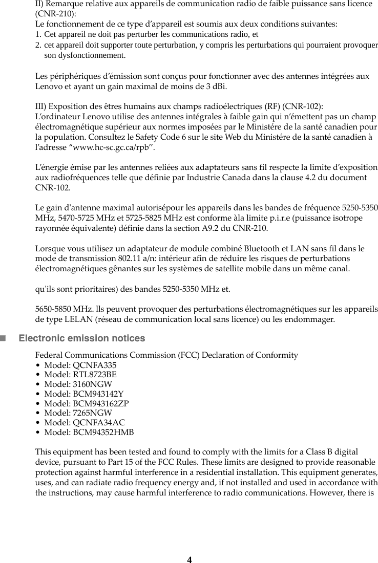 Page 5 of 8 - Lenovo Edge 15 Rn Us Ca Regulatory Notice EN US&Canada User Manual (United States & Canada) - Laptop (Lenovo)