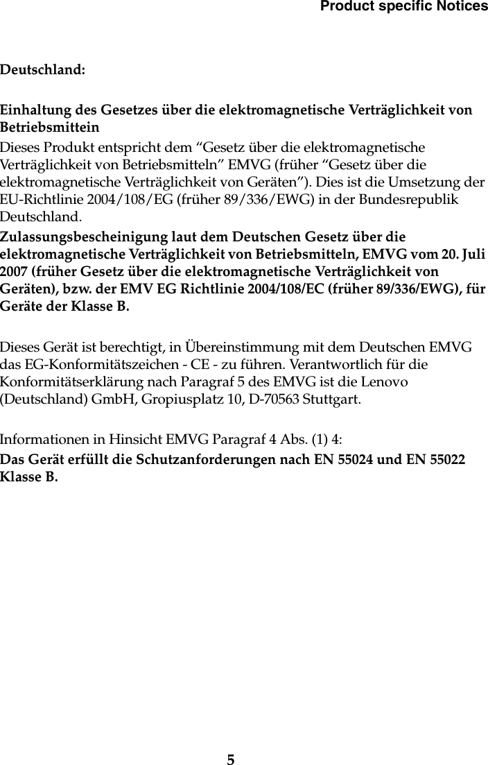 Page 5 of 8 - Lenovo G470G475G570G575 Product Specific Notices V1.0 (English) G470&G475&G570&G575 EN User Manual G475 Laptop (Lenovo) - Type 4360