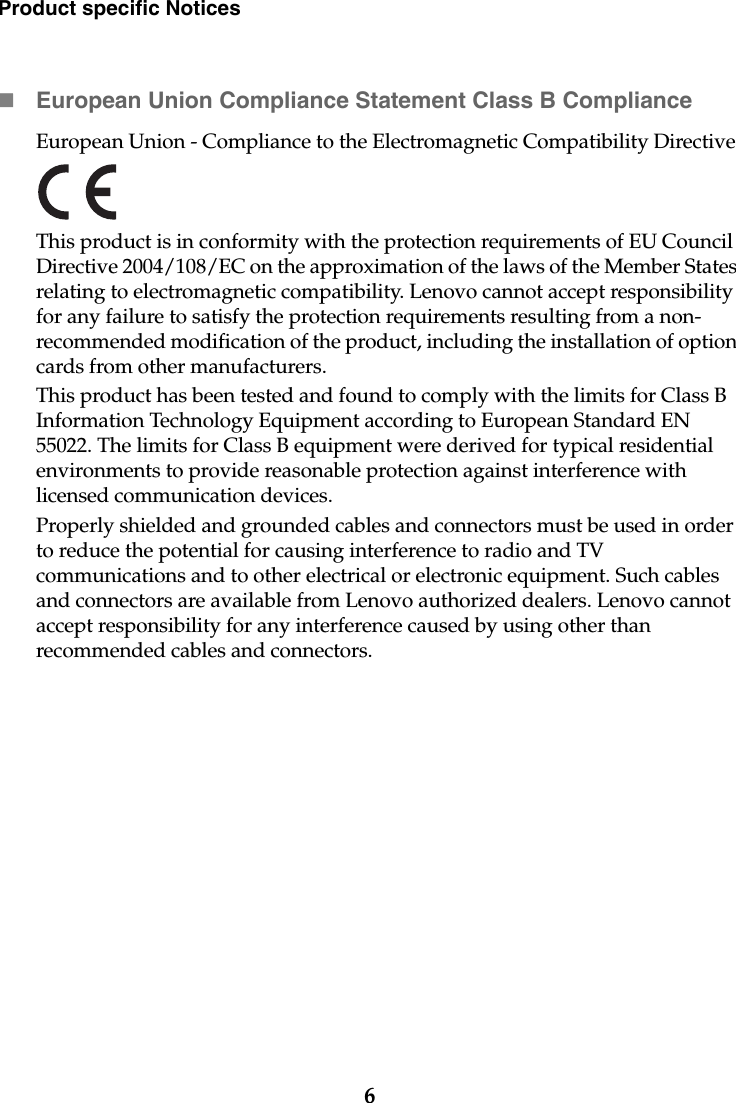 Page 6 of 8 - Lenovo G470G475G570G575 Product Specific Notices V1.0 (English) G470&G475&G570&G575 EN User Manual G475 Laptop (Lenovo) - Type 4360