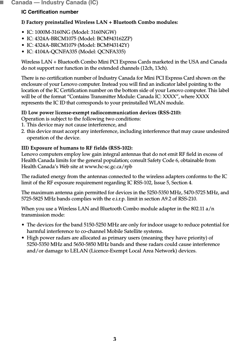 Page 4 of 7 - Lenovo G70-35 Web Rn Us Ca 201507 US&CA User Manual Regulatory Notice (United States & Canada) - Laptop (Lenovo)