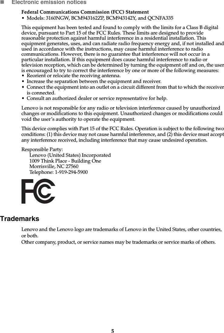 Page 6 of 7 - Lenovo G70-35 Web Rn Us Ca 201507 US&CA User Manual Regulatory Notice (United States & Canada) - Laptop (Lenovo)