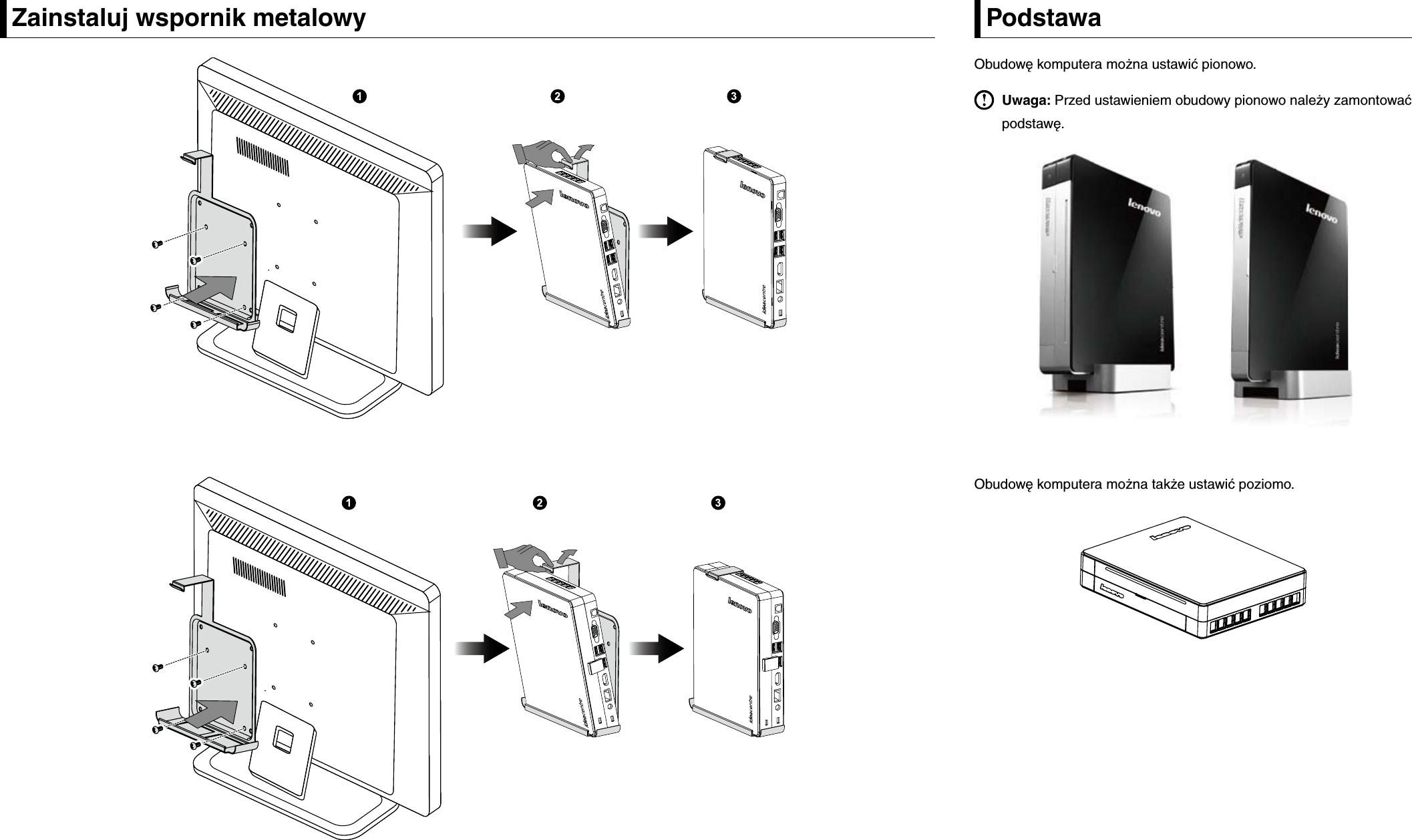 Page 2 of 2 - Lenovo Ideacentre Q180 Quick Reference V1.0(Polish) User Manual V1.0 - Idea Centre Desktop (ideacentre) Type 3110