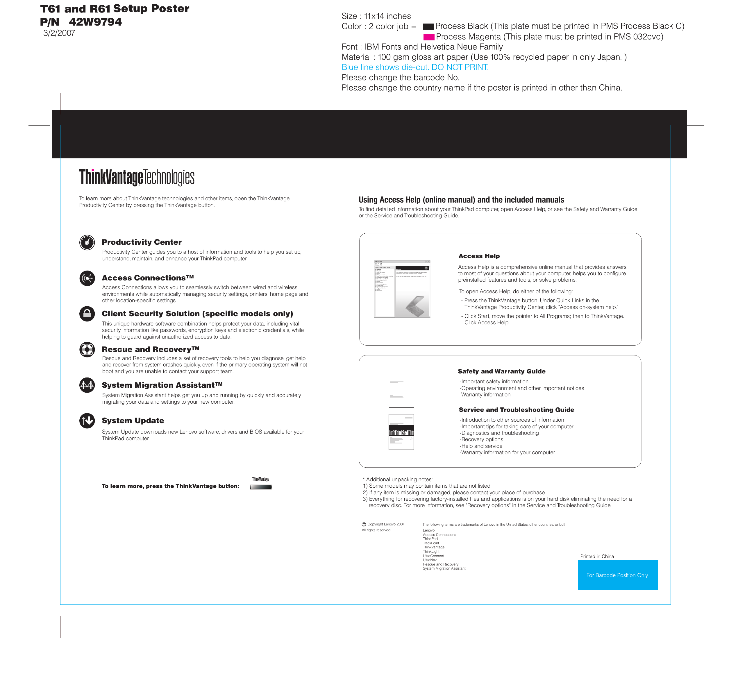 Page 2 of 2 - Lenovo Lenovo-Thinkpad-T61-Users-Manual- 42W9794_p1  Lenovo-thinkpad-t61-users-manual