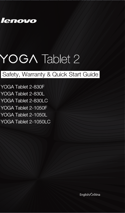 Lenovo Yoga Tablet2 8a 10a Swsg Cs En V1 0 Sp49a6n1cy Tablet 2 Android 125 85mm User Manual Czech English Safety Warranty Quick Start Guide 0 1050 1050 Type Z0bb