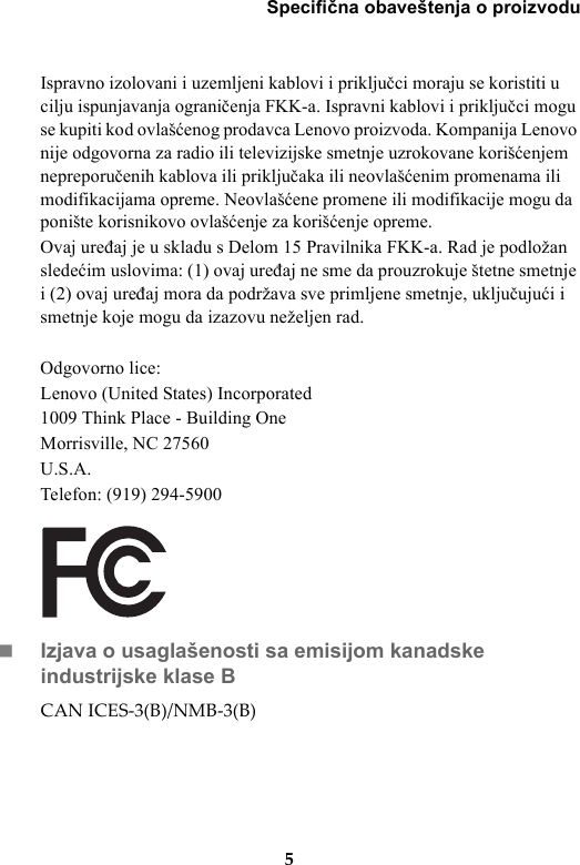 Page 5 of 12 - Lenovo Miix520-12Ikb 20M3 20M4 Llw Sr 201711 User Manual (Serbian) Limited Warranty & Product Specific Notices - Miix 520-12IKB (Type 20M3, 20M4) Tablet