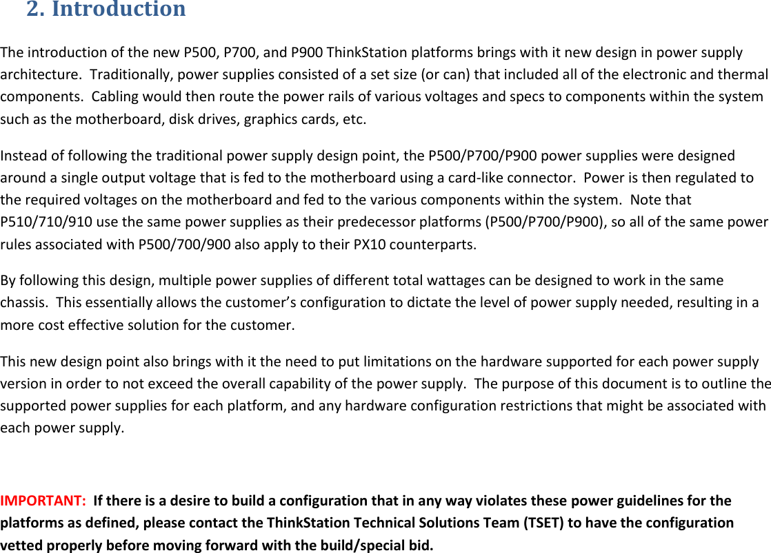 Page 3 of 10 - Lenovo Next Gen Power Configurator V1.6 User Manual - Think Station P500/P510, P700/P710 And P900/P910 P700 Workstation (Think Station) Type 30A8