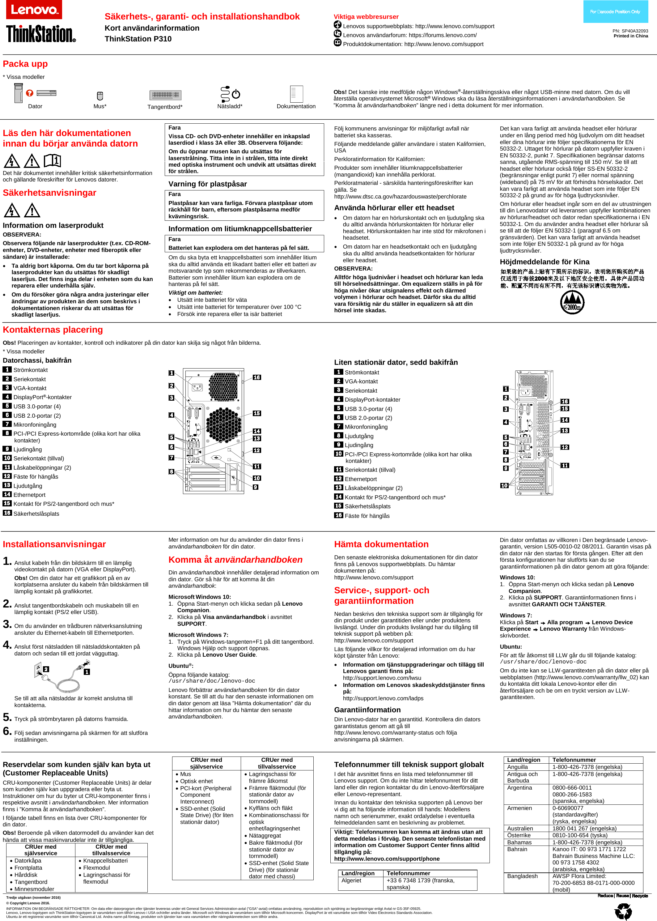 Lenovo P310 Swsg Sv User Manual Danish Finnish Norwegian