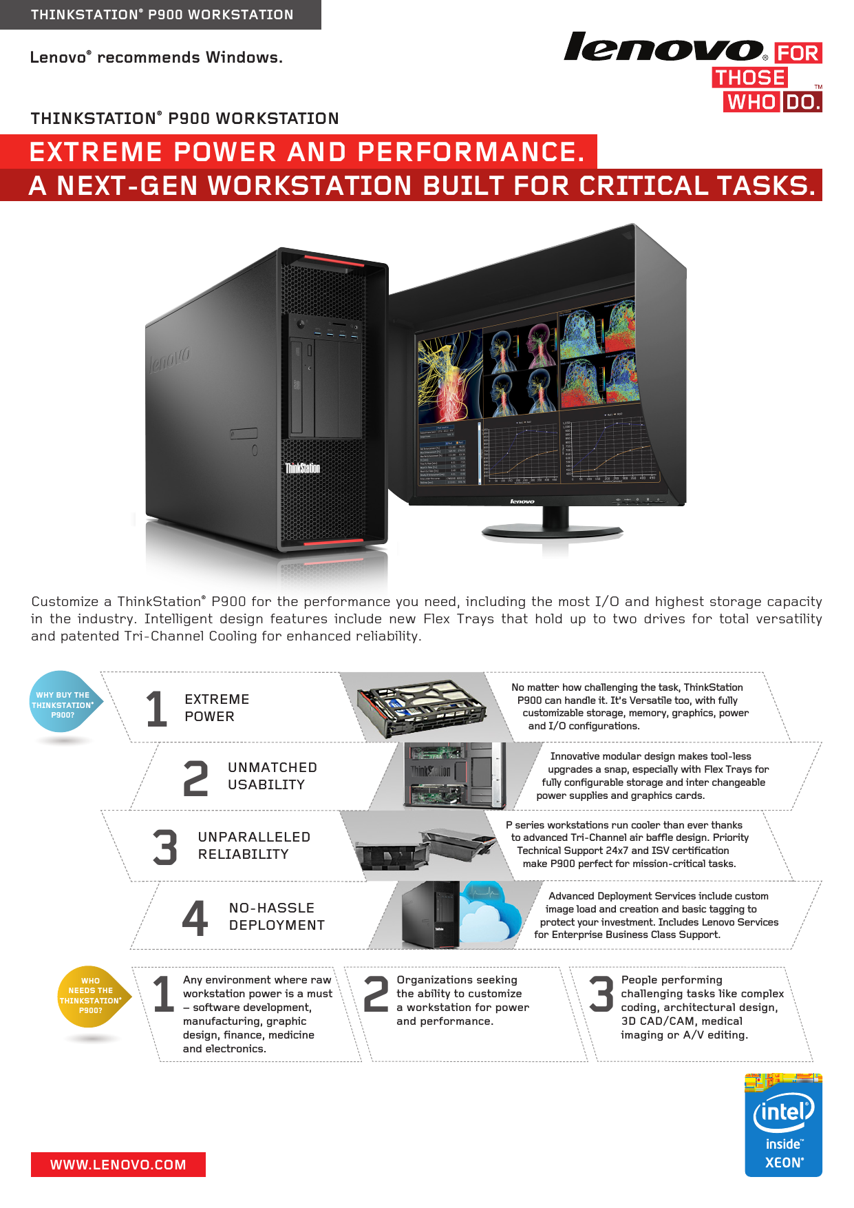 Page 1 of 2 - Lenovo P900 Product Spec User Manual Workstation (Think Station) - Type 30A4