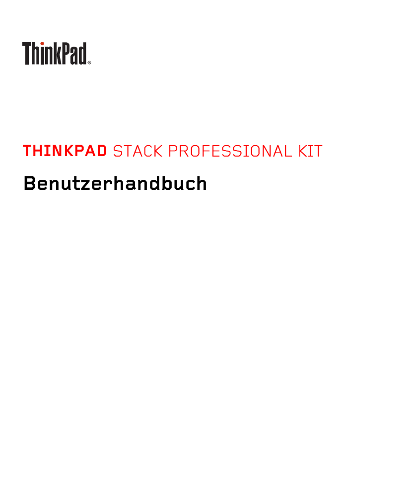 THINKPAD STACK PROFESSIONAL KIT Benutzerhandbuch  