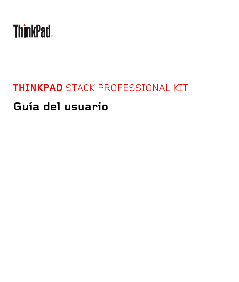 THINKPAD STACK PROFESSIONAL KIT Guía del usuario 