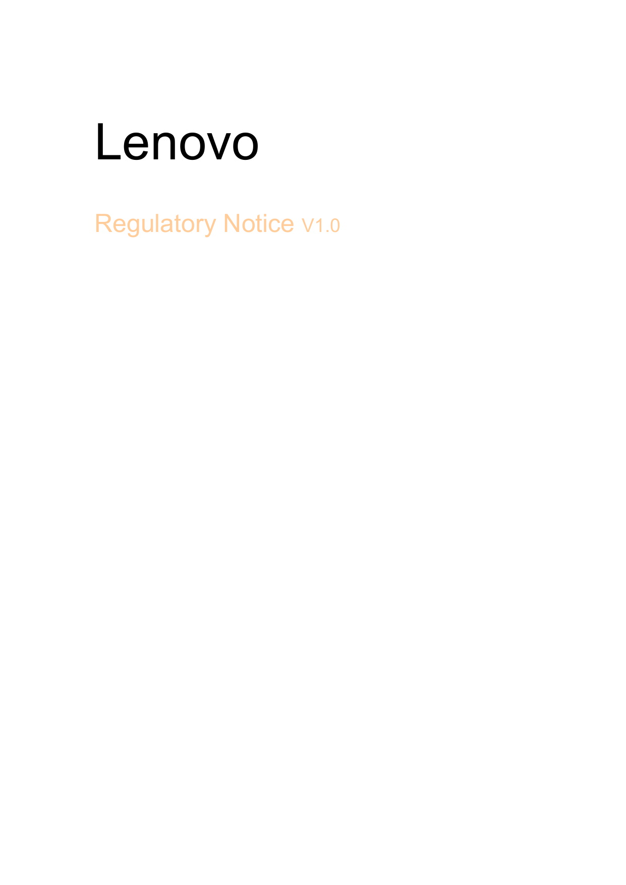 LenovoRegulatory Notice V1.0