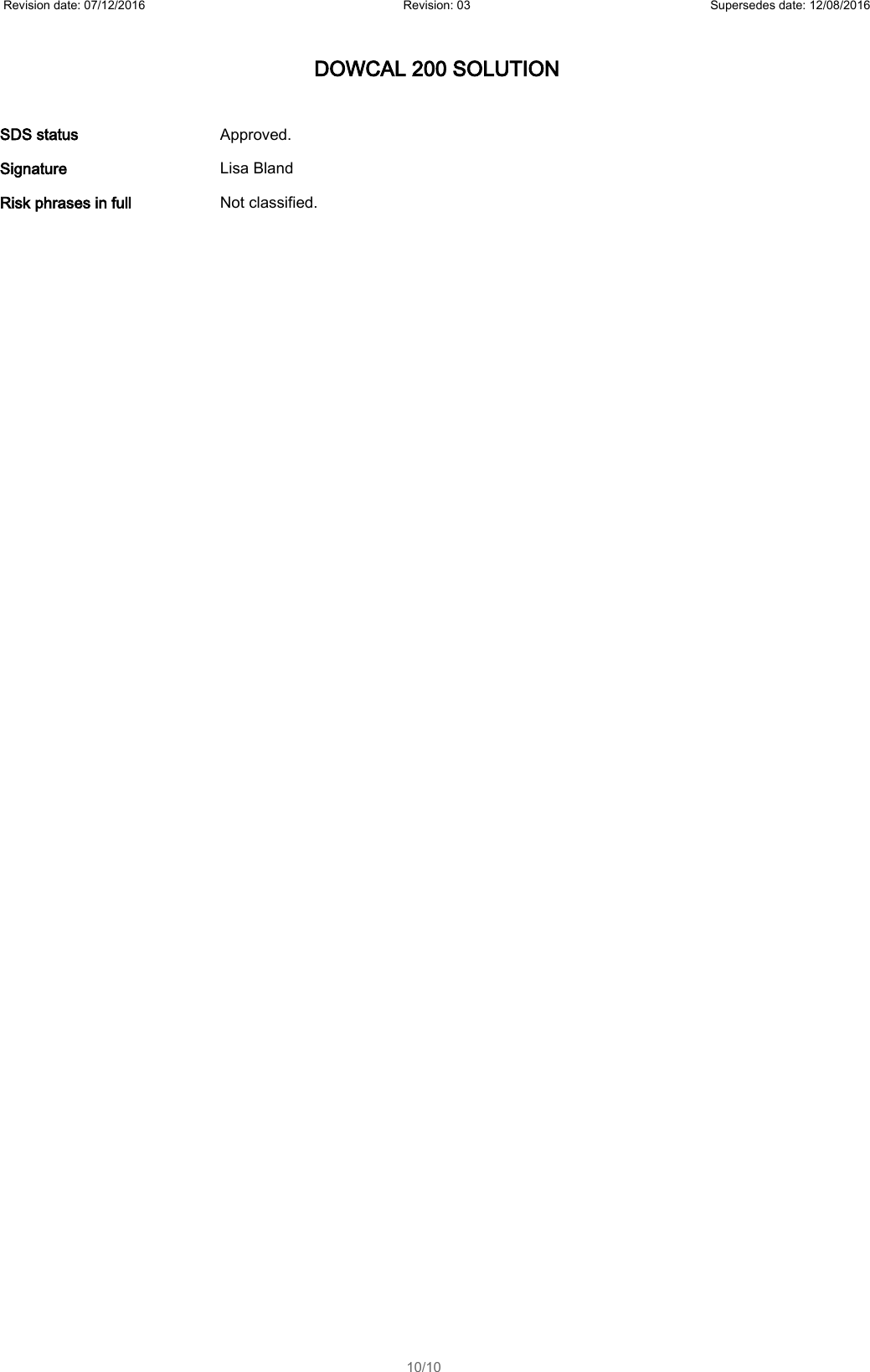 Page 10 of 10 - Lenovo Safety Data Sheet Dowcal 200 Solution User Manual Legion Y920T-34IKZ Desktop (Lenovo)