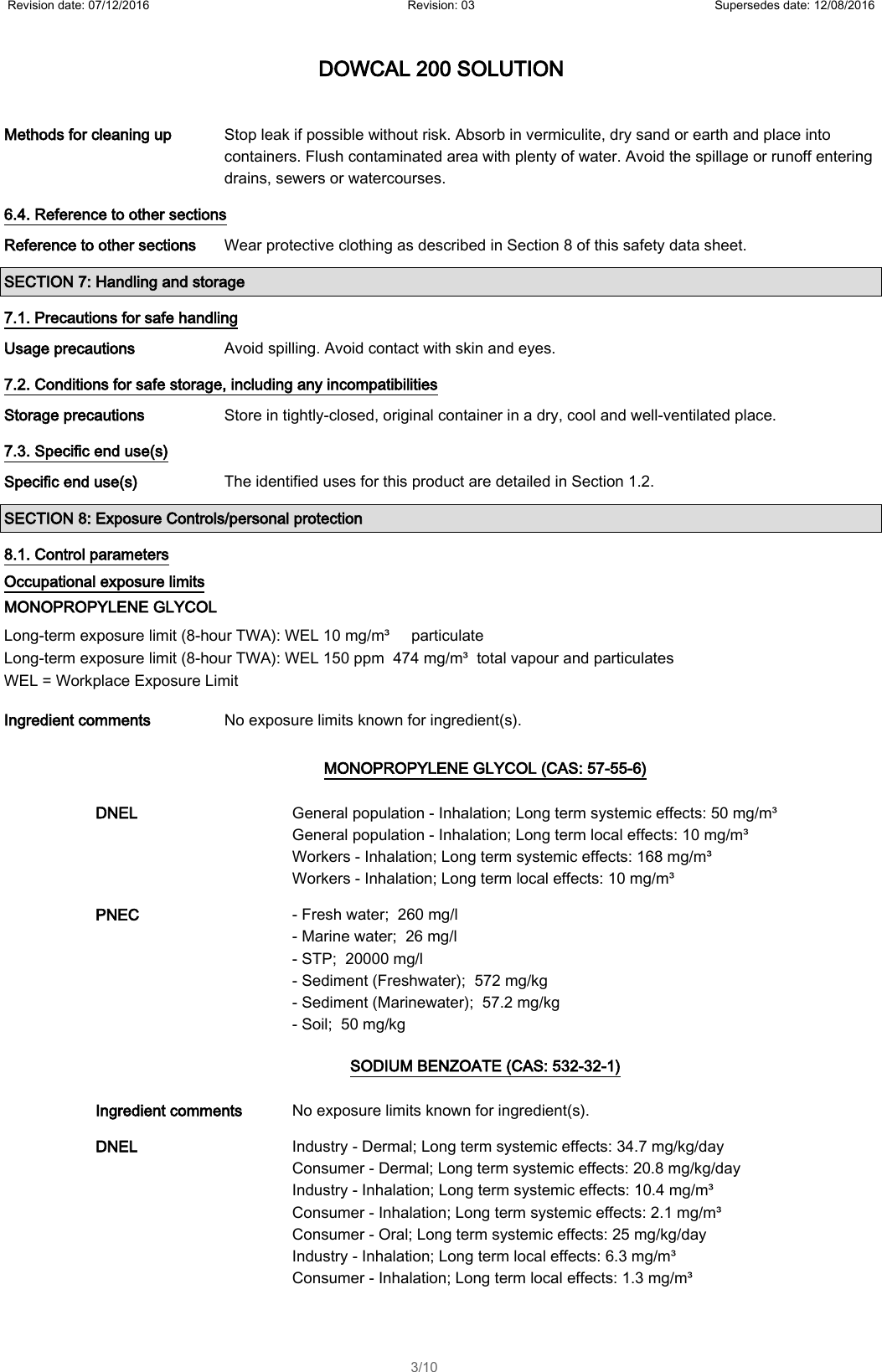 Page 3 of 10 - Lenovo Safety Data Sheet Dowcal 200 Solution User Manual Legion Y920T-34IKZ Desktop (Lenovo)