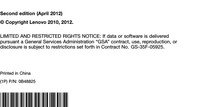 Page 8 of 8 - Lenovo T420 Rn Apla 0B48825 User Manual Regulatory Notice (APLA) -Think Pad Laptop (Think Pad) - Type 4179