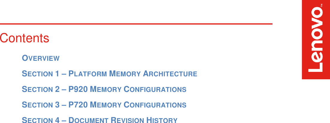 Page 2 of 9 - Lenovo Thinkstation P920 P720 Memory Configurations V1.0 User Manual - Think Station P720, Workstation (Think Station) Type 30BC