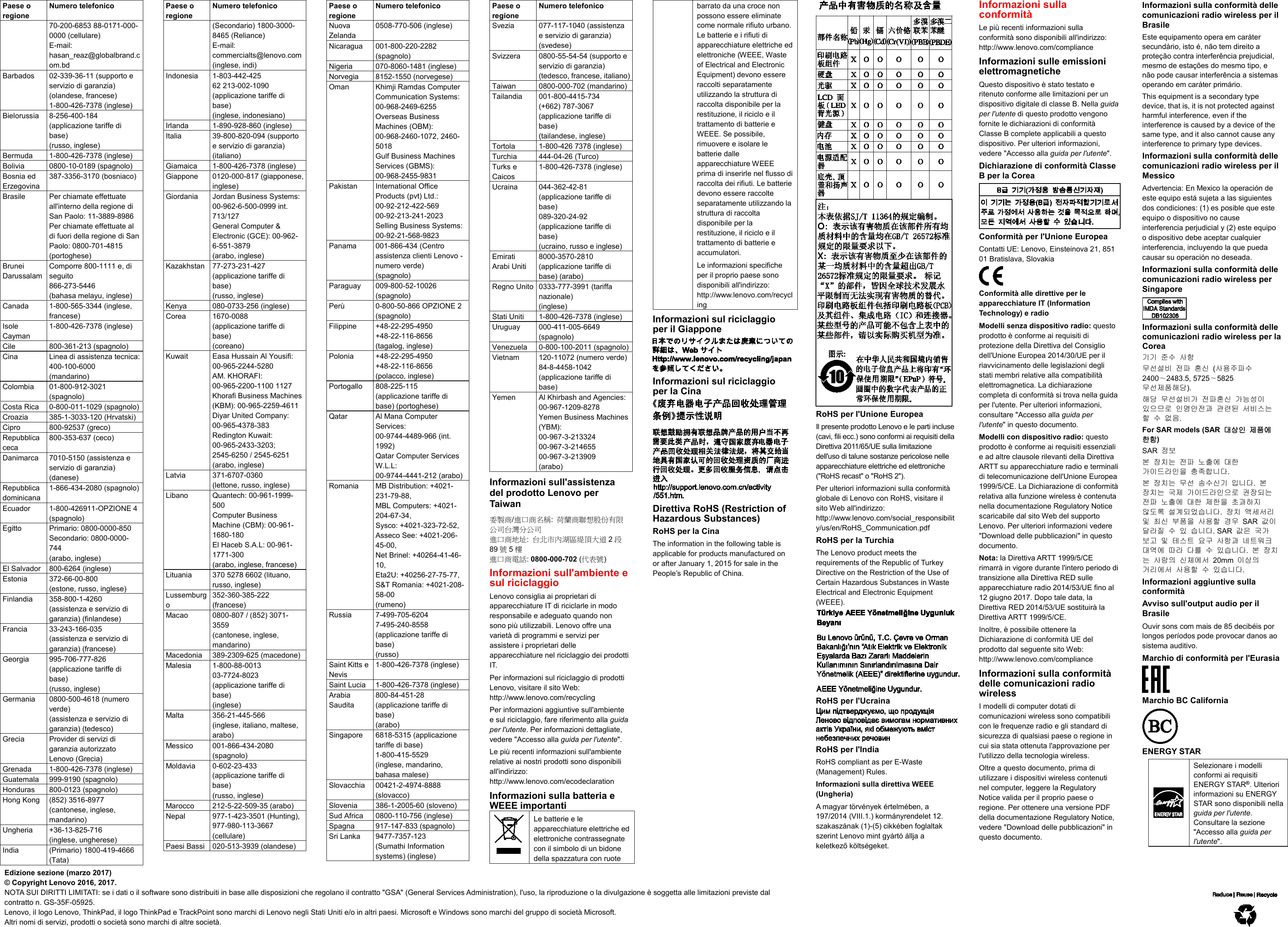 Page 2 of 2 - Lenovo Tp13 2Nd Gen 20J1-20J2 Swsg It User Manual (Italian) Safety, Warranty And Setup Guide - Think Pad 13 Series (20J1, 20J2) Laptop 2 (Type 20J1, (Think Pad)