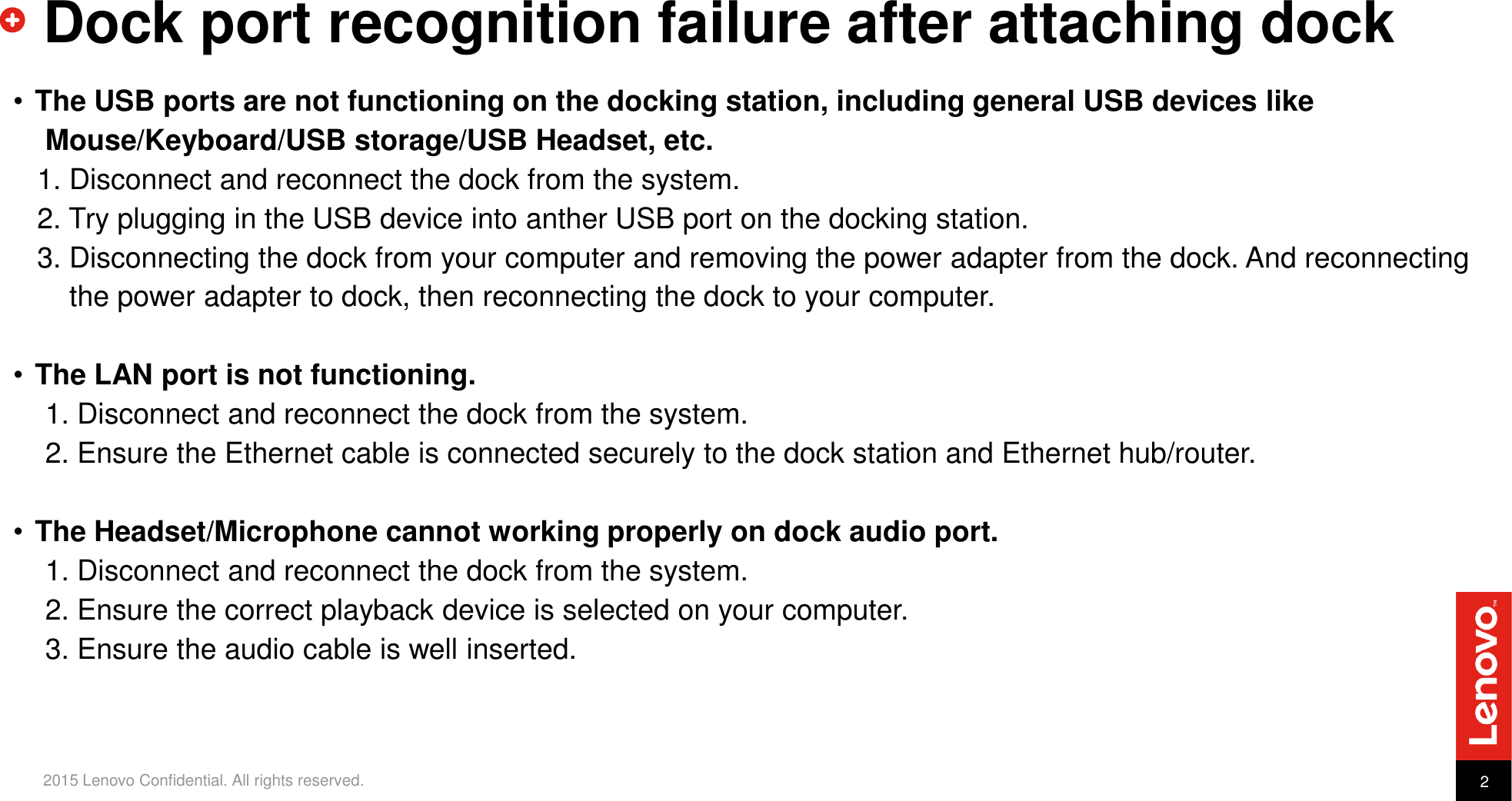 Page 2 of 5 - Lenovo Tp Thunderbolt3Dock Troubleshooting Presentation  Goes Here And Up To Two Lines User Manual X1 Carbon 5th Gen - Kabylake (Type 20HR, 20HQ) Laptop (Think Pad)