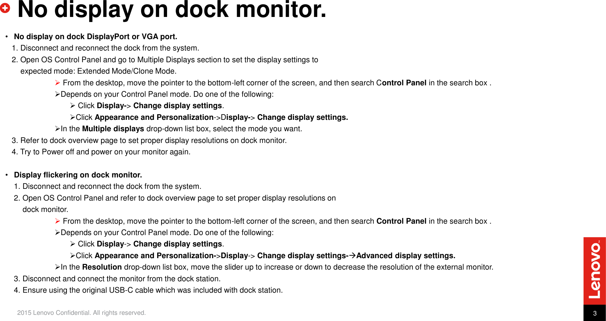 Page 3 of 5 - Lenovo Tp Thunderbolt3Dock Troubleshooting Presentation  Goes Here And Up To Two Lines User Manual X1 Carbon 5th Gen - Kabylake (Type 20HR, 20HQ) Laptop (Think Pad)
