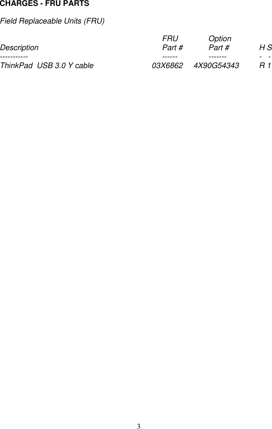 Page 3 of 3 - Lenovo Tp Usb3 Ycable 4X90G54343 User Manual Think Pad 8 - Type 20BQ