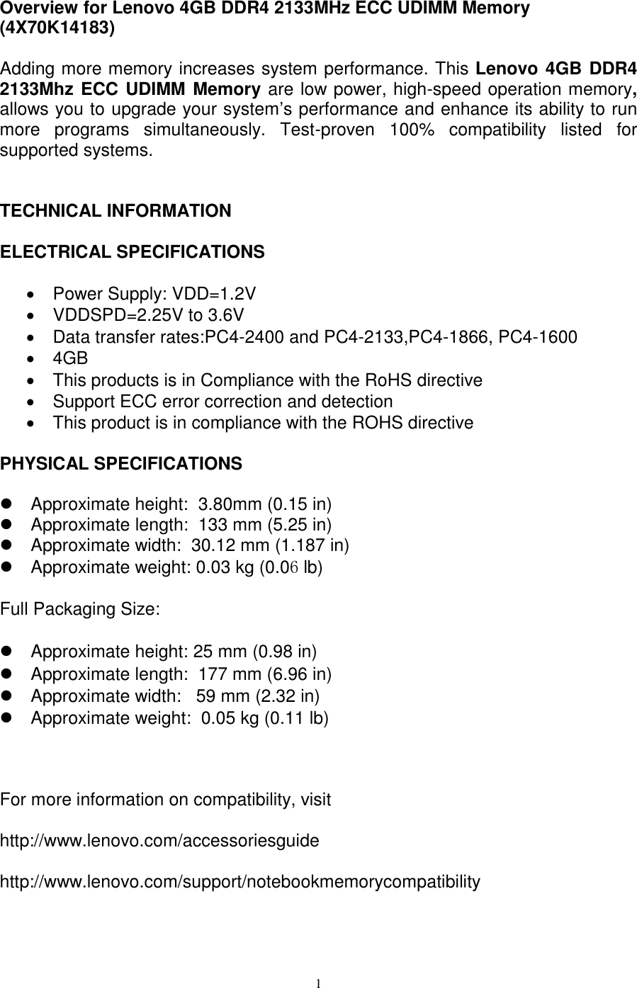 lenovo tsn ddr4 2133mhz memory 4x70k14183 user manual p310 work