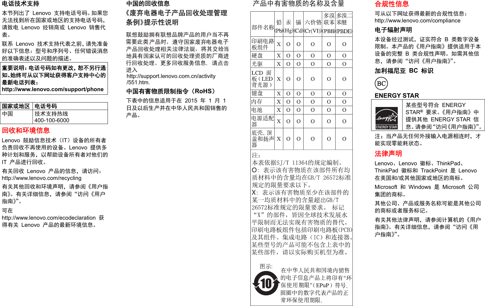 Page 2 of 2 - Lenovo X260 Swsg Zh Cn Sp40J65646 - X260_swsg_zh-cn_SP40J65646 使用手册 (Chinese Simplified) Safety, Warranty And Setup Guide Think Pad Laptop (Think Pad)
