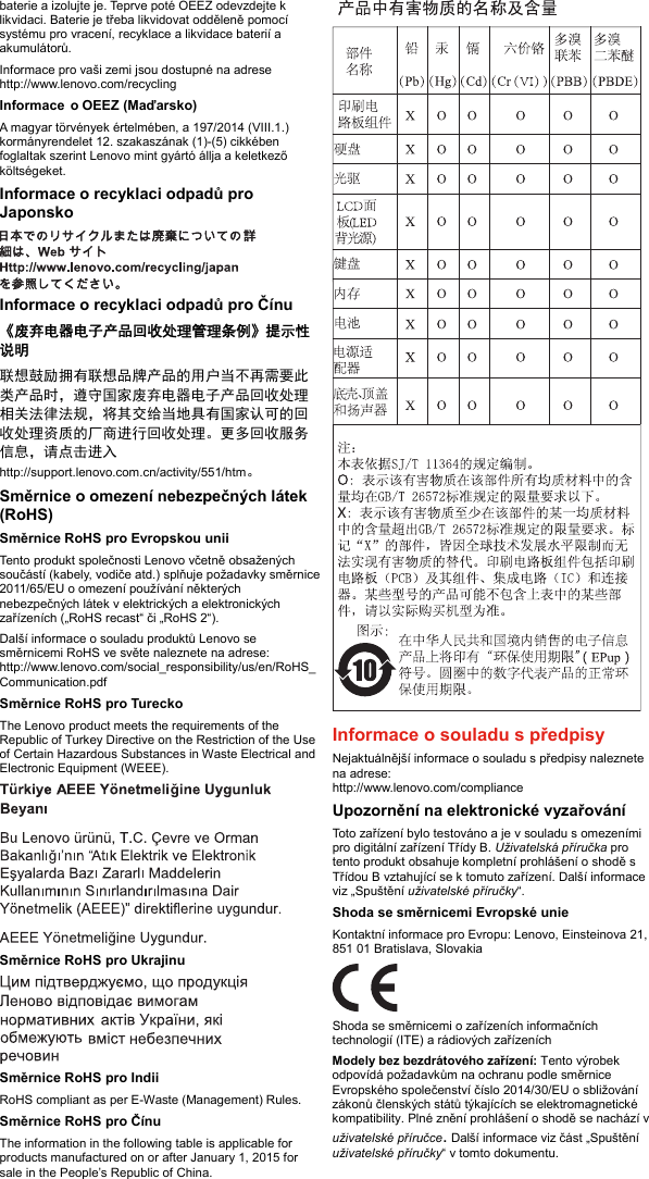 Page 9 of 10 - Lenovo X270 Swsg Cs User Manual (Czech) Safety, Warranty And Setup Guide - Think Pad (Type 20HN, 20HM) Laptop (Think Pad) Type 20HM