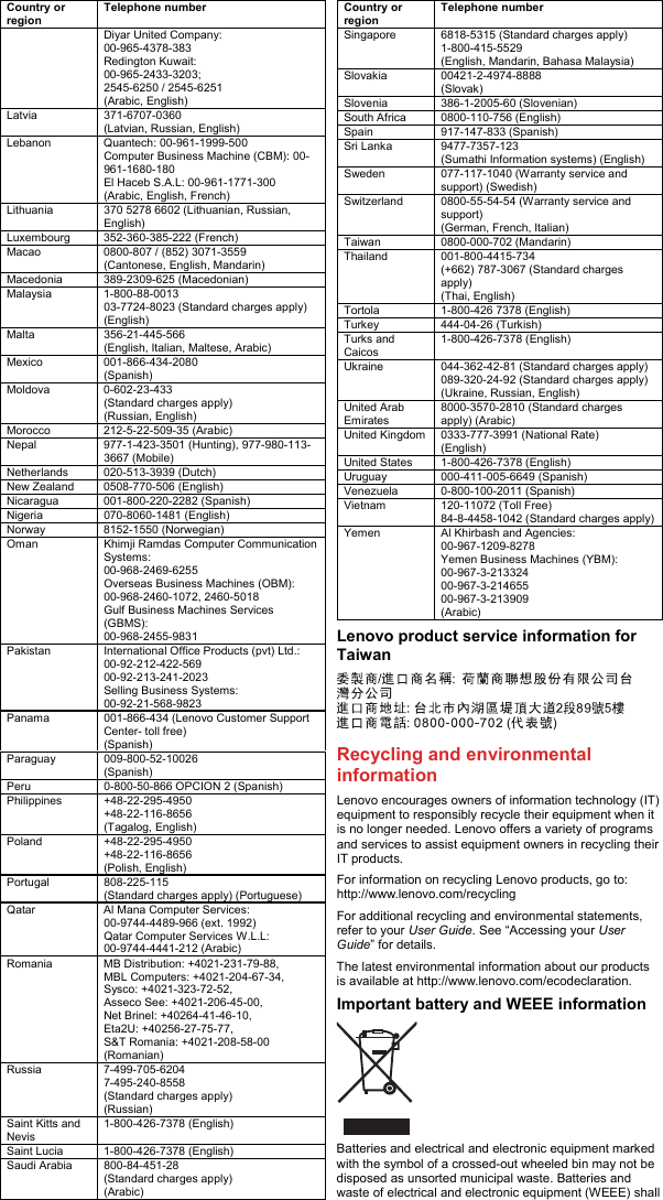 Page 8 of 10 - Lenovo X270 Swsg En - X270_swsg_en_SP40P05746x User Manual (English) Safety, Warranty And Setup Guide Think Pad (Type 20HN, 20HM) Laptop (Think Pad) Type 20HM