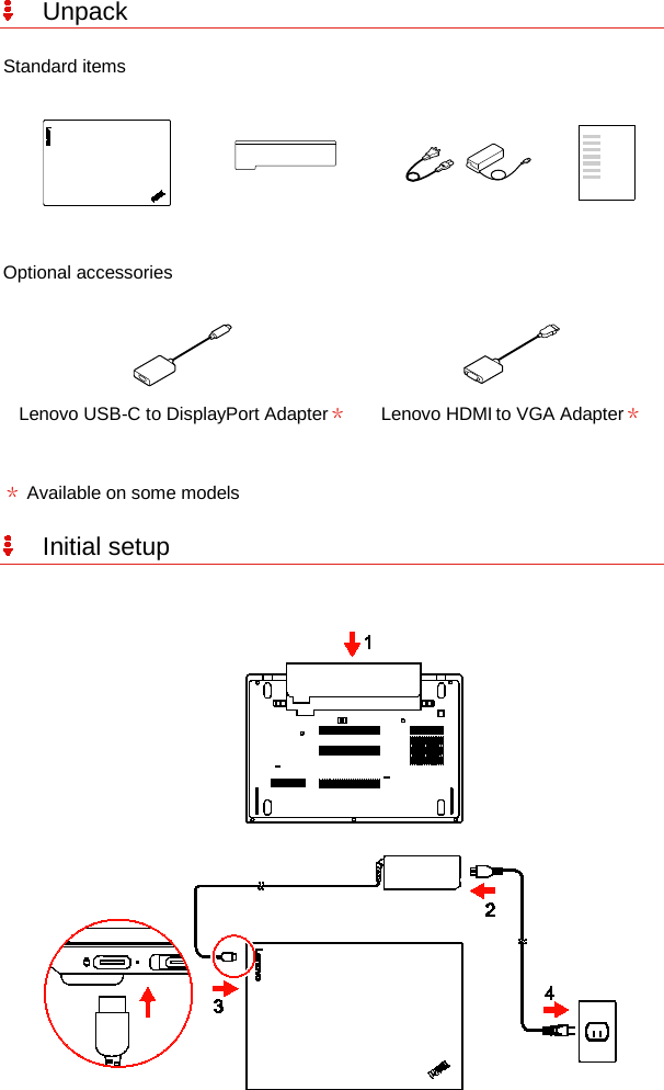 Page 2 of 4 - Lenovo ThinkPad A485 Setup Guide (English) - Think Pad (Type 20MU, 20MV) Laptop (Think Pad) Sg En