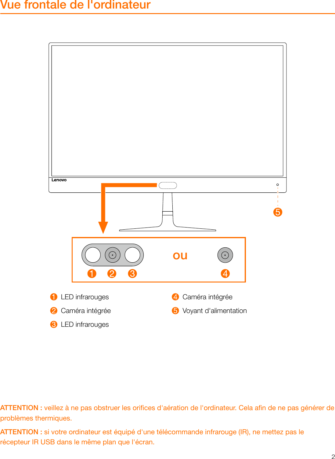Page 2 of 6 - Lenovo  (French) Ideacentre AIO 730S User Guide 730S-24IKB All-in-One (ideacenter) - Type F0DX Ug V1.0 Fr 20180329