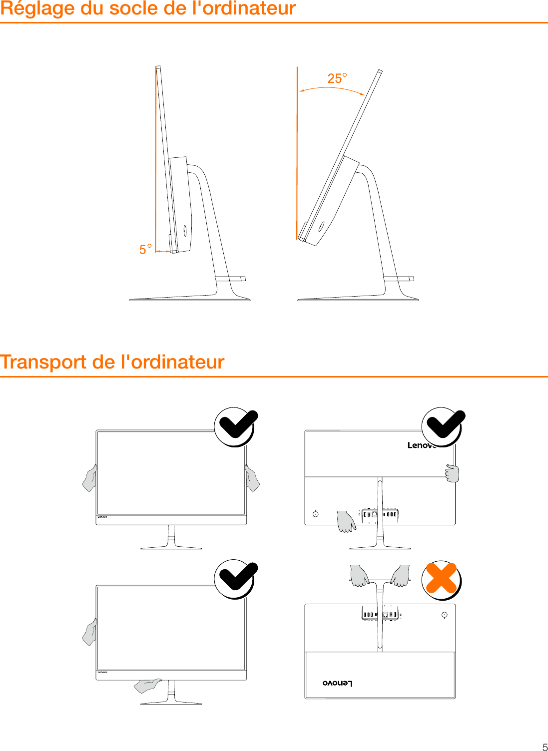 Page 5 of 6 - Lenovo  (French) Ideacentre AIO 730S User Guide 730S-24IKB All-in-One (ideacenter) - Type F0DX Ug V1.0 Fr 20180329