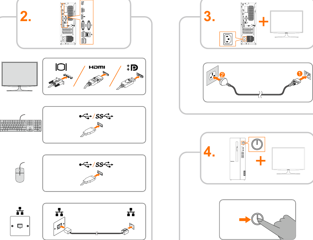 Page 2 of 2 - Lenovo Ideacentre 510S Desktop PC Setup Guide 510S-07ICB (ideacentre) - Type 90K8 Set Up 20180724