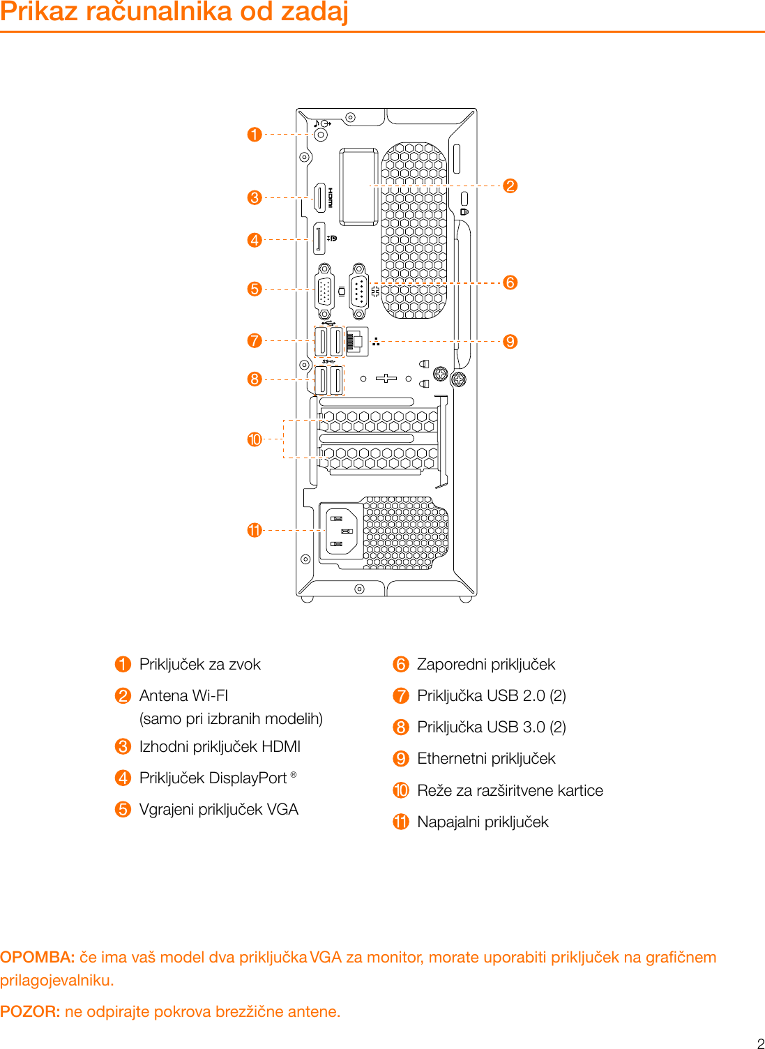 Page 3 of 11 - Lenovo  Vodič Za Uporabnika 510S-07ICB Desktop (ideacentre) - Type 90K8 Ideacentre Ug V1.0 Sl 20180724