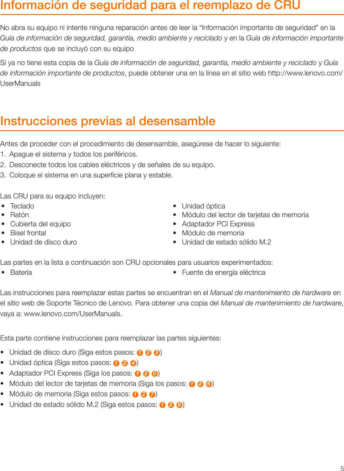 Page 6 of 11 - Lenovo  Guía Del Usuario 720-18ICB Desktop (ideacentre) - Type 90HT Ideacentre 720 Ug V1.0 Es 20180523